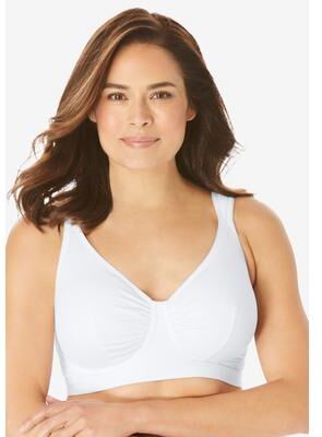 Plus Size Women's Evie Cotton-Comfort Leisure Bra by Leading Lady in White (Size 42 A/B)