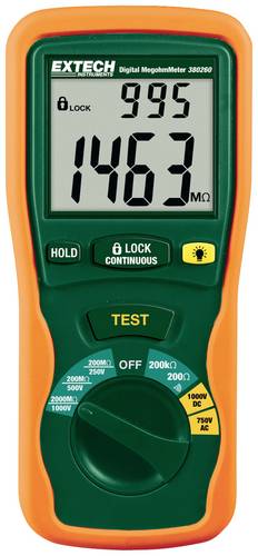 Extech 380260 Isolationsmessgerät 250 V, 500 V, 1000V 2000 MΩ