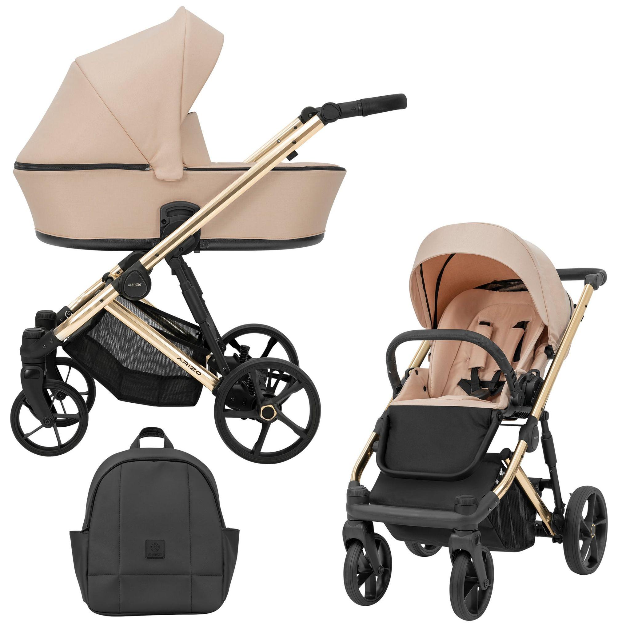 Kinderwagen Kunert Arizo Premium 2in1 - goldene Rahmenfarbe - Farbe: Rosa