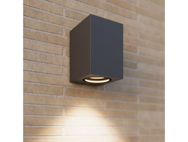 Xava Außenwandleuchte IP65 Graphite - Lucande - Modern - Metall - Eckig