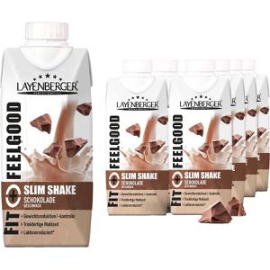 Layenberger Diät-Shake Slim Shake Fixfertig, Schokolade, glutenfrei, 208 kcal pro Shake, je 330 ml, 8 Portionen