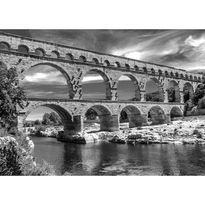 Fototapete PAPERMOON "Brücke Schwarz & Weiß", schwarz (schwarz, weiß), B:4m L:2,6m, Vlies, Tapeten
