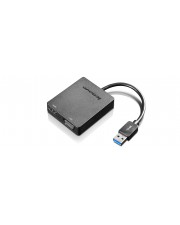 Lenovo Universal USB 3.0 to VGA/HDMI Adapter Digital / Daten / Display / Video und Kabel Schwarz Kohlefaser/Carbon (4X90H20061)