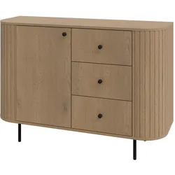 KOMMODE BOLLA 123/85,4/42,3cm mit 3 Schubladen 1 Türen Eichefarben