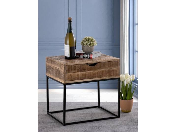 soma Nachttisch Nachtschrank Holz Nachtkästchen 45x45x35cm Nachtkonsole Maya Beistell