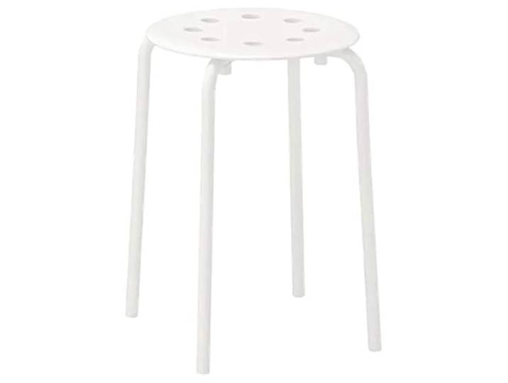 Ikea Tabouret Marius\, blanc (diamètre d'assise : 0\,320 m\, largeur : 0\,400 m\, hauteur du siège : 0\,450 m)