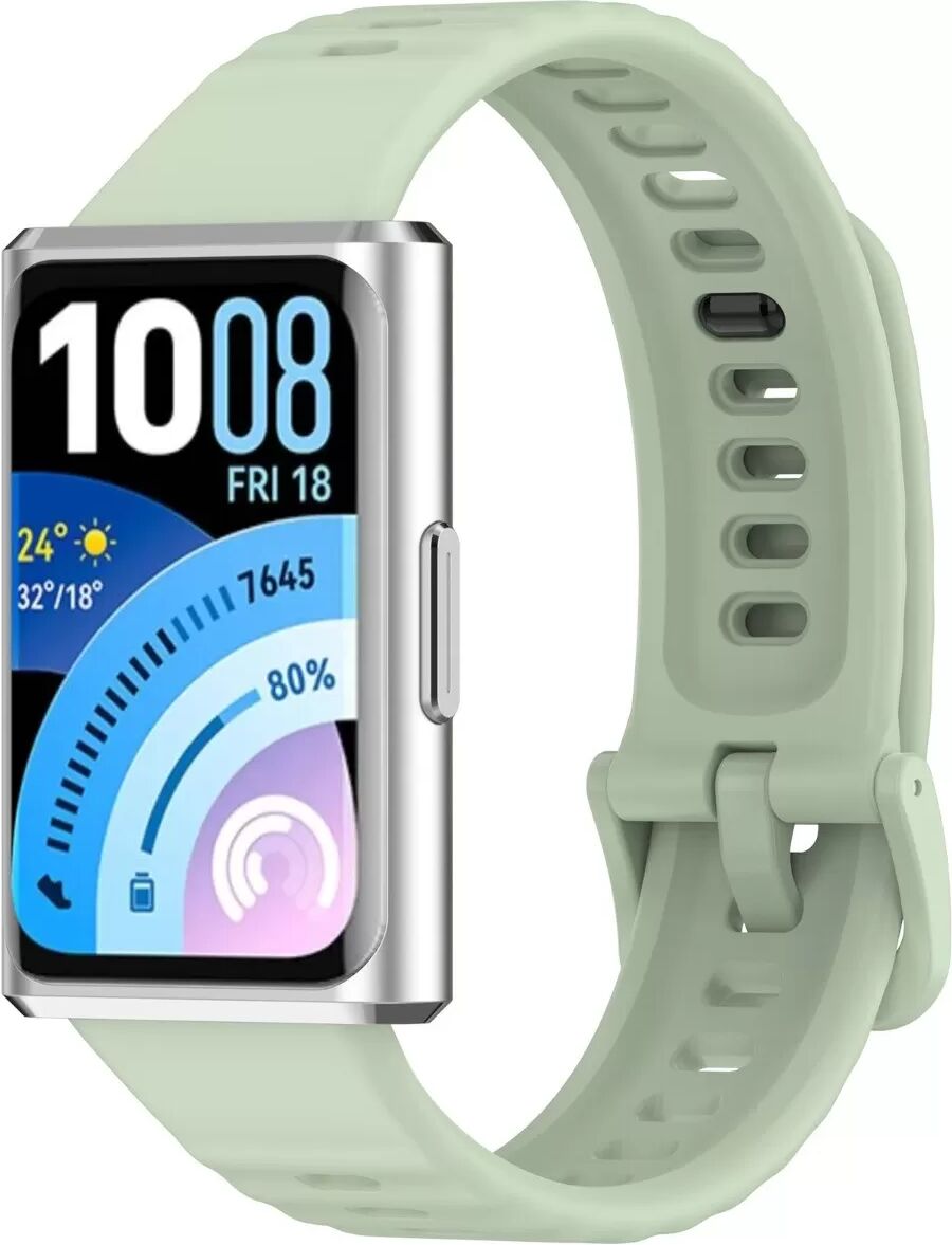 INF Wellen-Silikonarmband mit Metallverschluss kompatibel mit Huawei Band 11 / Band 11 Pro – Mehrere Farben, verstellbare Länge Grün