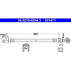 Bremsschlauch ATE 24.5278-0254.3 für Honda Jazz III