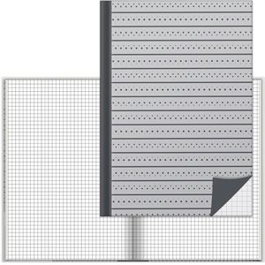 RNK Notizbuch Grey, 46804, Karton Hardcover, grau, 96 Blatt / 192 Seiten, 70 g/m², kariert, A5