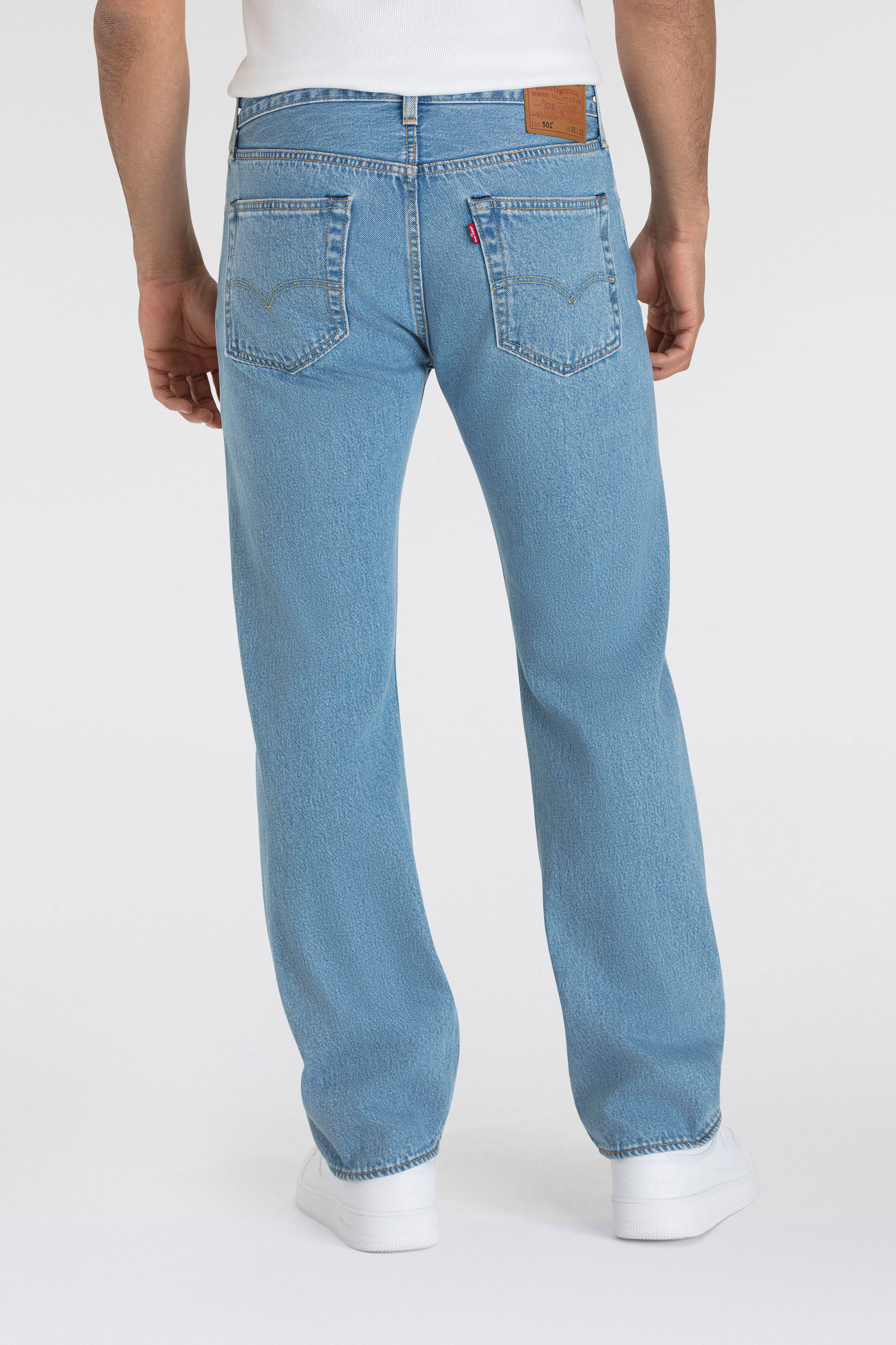 Straight-Jeans LEVI'S "501 LEVI'S ORIGINAL", Herren, Gr. 33, Länge 30, blau (ferry building blau), Denim/Jeans, Obermaterial: 100% Baumwolle, normal lang, Jeans Straight-Jeans, mit Markenlabel ferry building blau 33, Länge 30