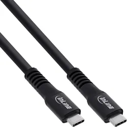 InLine USB4 Kabel, USB-C Stecker/Stecker, 4K60Hz, 240W, TPE/Alu schwarz, 3m