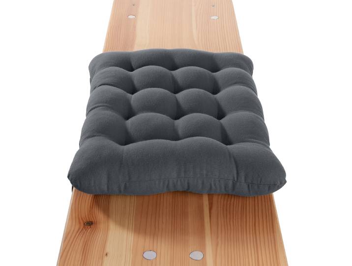 Bierbank-Sitzkissen Grau/Grau 25 x 5 x 36cm Polyester/Baumwollstoff