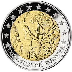 Italien 2005: 2-Euro-Münze Jahrestag Unterzeichnung Verfassung EU