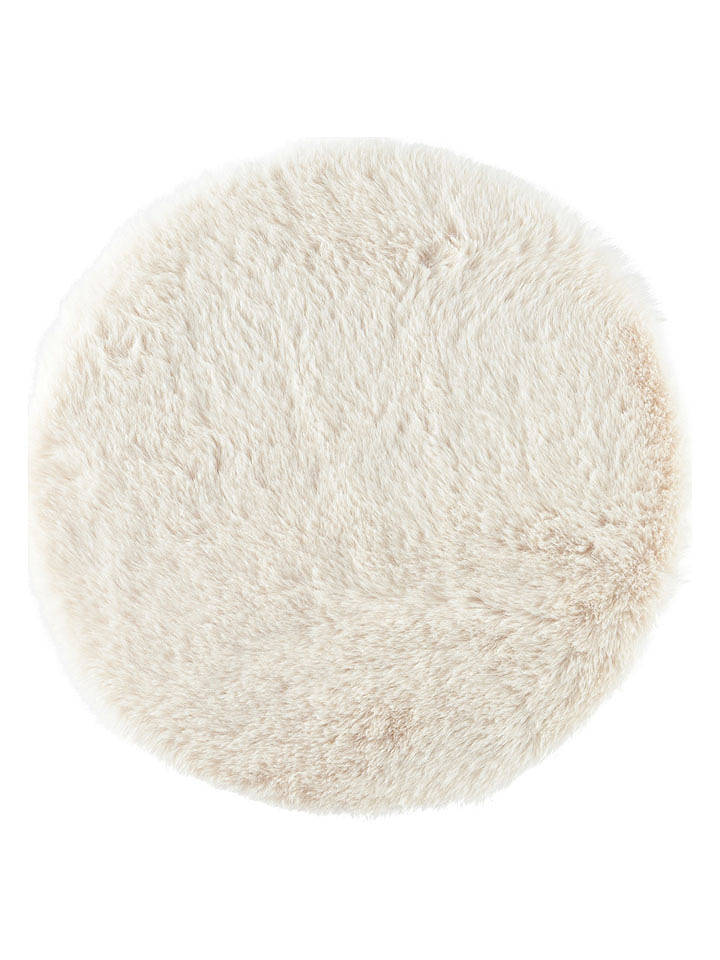 Kaeming Kunstfell-Teppich in Creme - Ø 38 cm - onesize