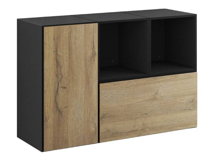 moebel-dich-auf Sideboard VARIANTO 6 (Set 3 tlg., Kommode, 1 Schrank mit Klappe, 1 Schrank mit Tür, 2 Regale), Soft-Close