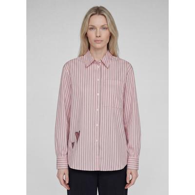 Klassische Bluse RABE "Bluse", Damen, Gr. 44, rosa, Obermaterial: 70% Baumwolle, 27% Polyamid, 3% Elasthan, gestreift, gerade, Blusen Bluse