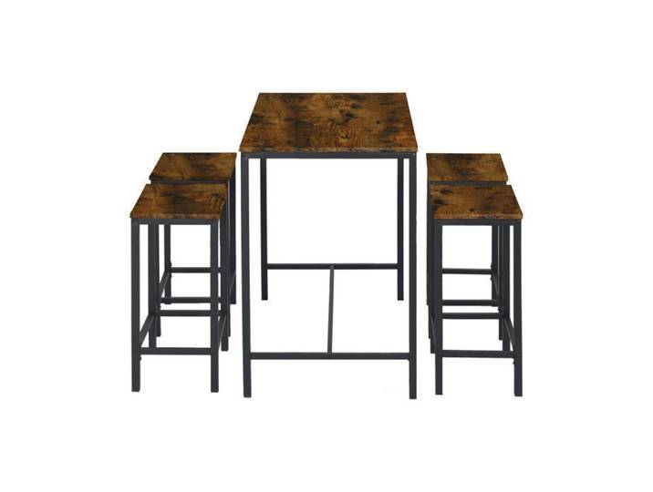 Ensemble table et chaises table et chaises rectangulaires 1 Table + 4 chaises pour cuisine et salle à manger couleur brun foncé
