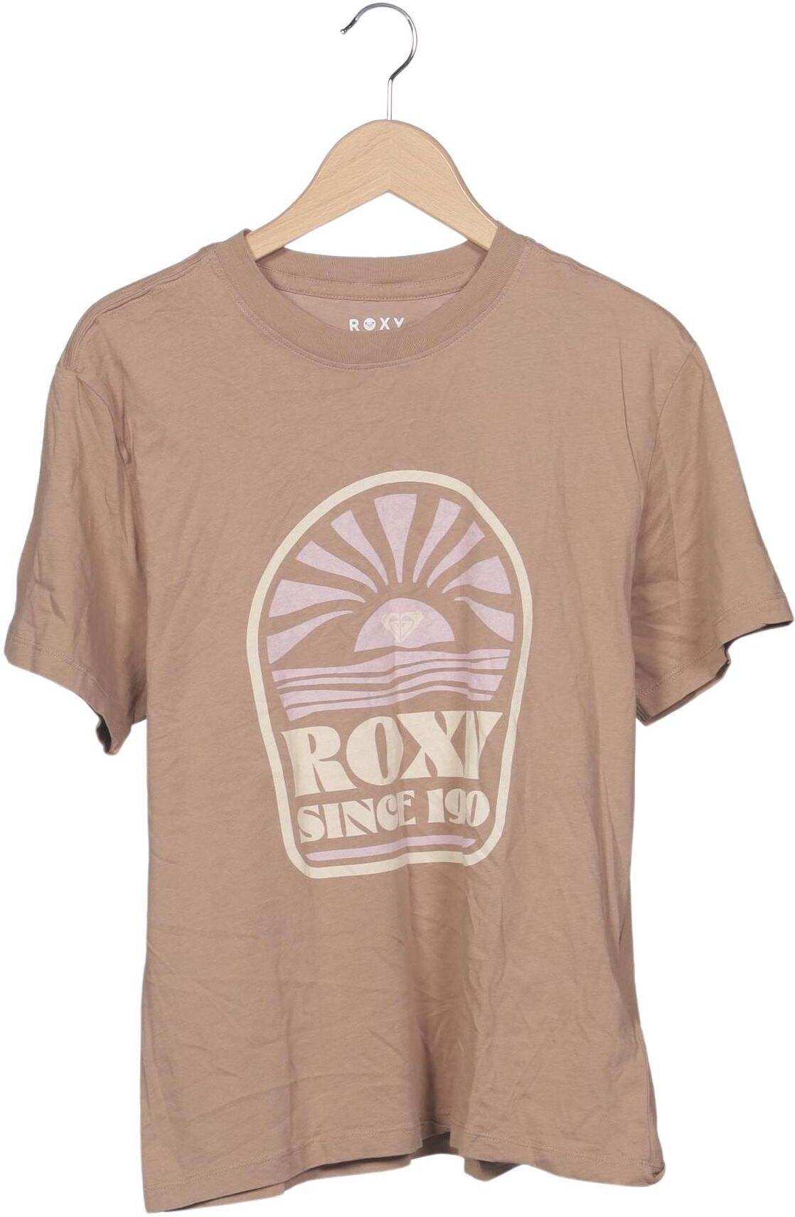 Roxy Damen T-Shirt, Beige, Gr. XS, Baumwolle - Second Hand
