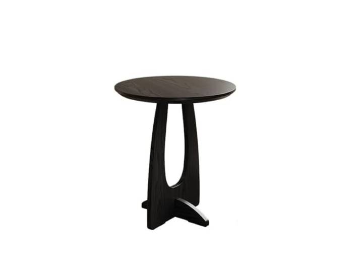 9bbhfJw4R Couchtisch im Landhausstil Mid-Century Modern Sofa-Beistelltisch, runder Holztisch(Schwarz)
