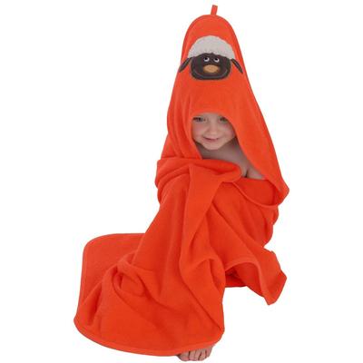 Kapuzenhandtuch WEWO FASHION "8033", mandarin, B:100cm L:100cm, Frottier, Baumwolle, Handtücher, Stickerei Schaf