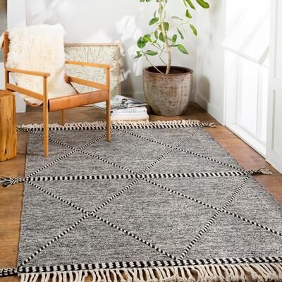 Livabliss Jackston Handmade Boho Tassel Cotton Area Rug