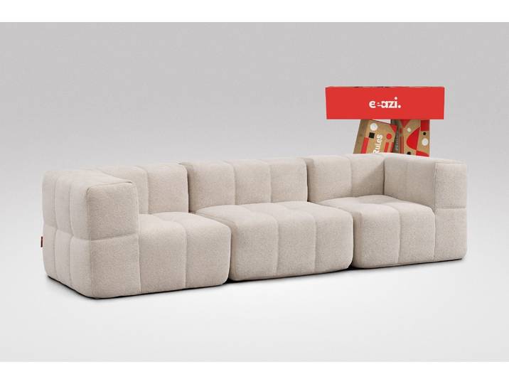 3-tlg. Modulsofa Beige – 2 Eckteile, 1 Mittelteil