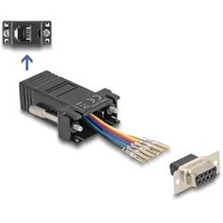 Delock D-Sub 9 Pin Buchse zu RJ12 Buchse Montagesatz schwarz