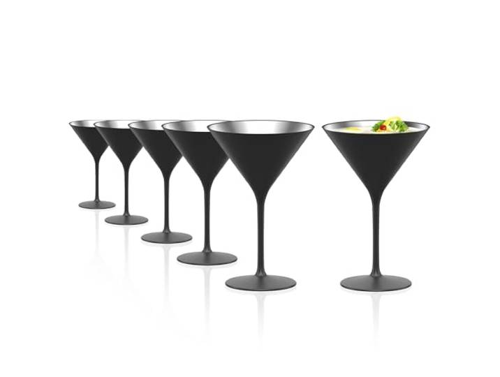 Stölzle Lausitz Elements Cocktailgläser Schwarz-Silber 240 ml, 6er-Set