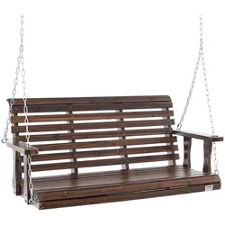 VEVOR Hollywoodschaukel Zedernholz, 1370x710x600mm, Terrassenschaukel für Hof und Garten, verbesserte Tragkraft von ca. 400 kg, robuste Schaukelstuhlbank mit Aufhängeketten für den Außenbereich, Braun