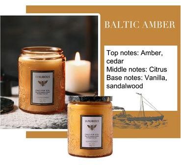 On Spot Shop Jar Scented Candle, Natural Soy Candle, Serenity Aromatic Candles, Home Decorative Scented Candles Gift For Friends baltic Amber