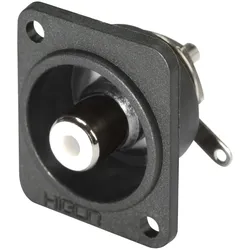 HICON Cinch (RCA), 2-pol , Metall-, Löttechnik-Einbaubuchse, vernickelte(r) Kontakt(e), Type D, schwarz
