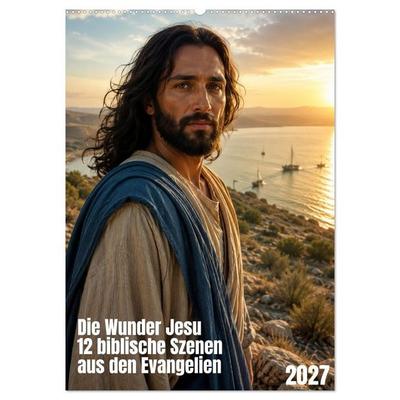 Die Wunder Jesu - 12 biblische Szenen aus den Evangelien (Wandkalender 2027 DIN A2 hoch), CALVENDO Monatskalender