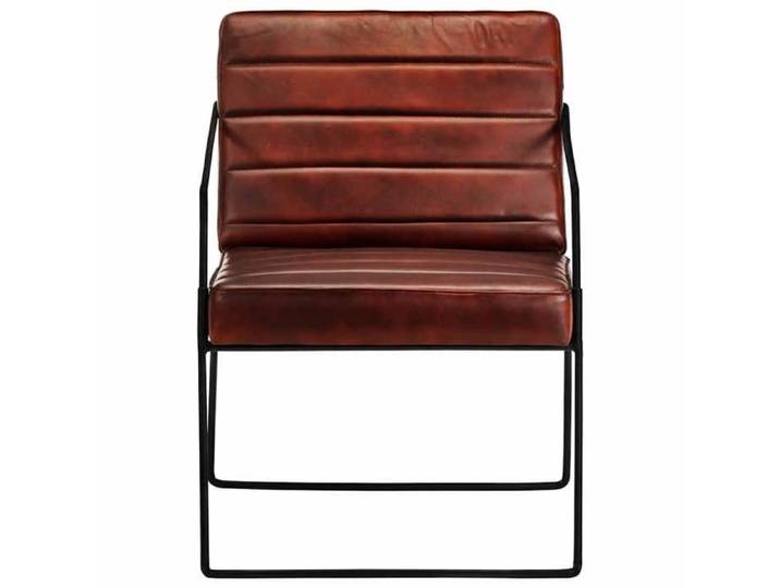 “Winter Sale TOP Fauteuil Chaise de relaxation Brun - Fauteuil Marron foncé Cuir véritable PRO69684