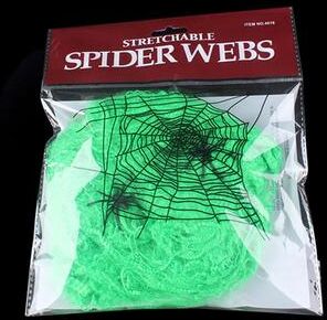 Inspired Living SpookyStretch Halloween Spider Web Decoration green