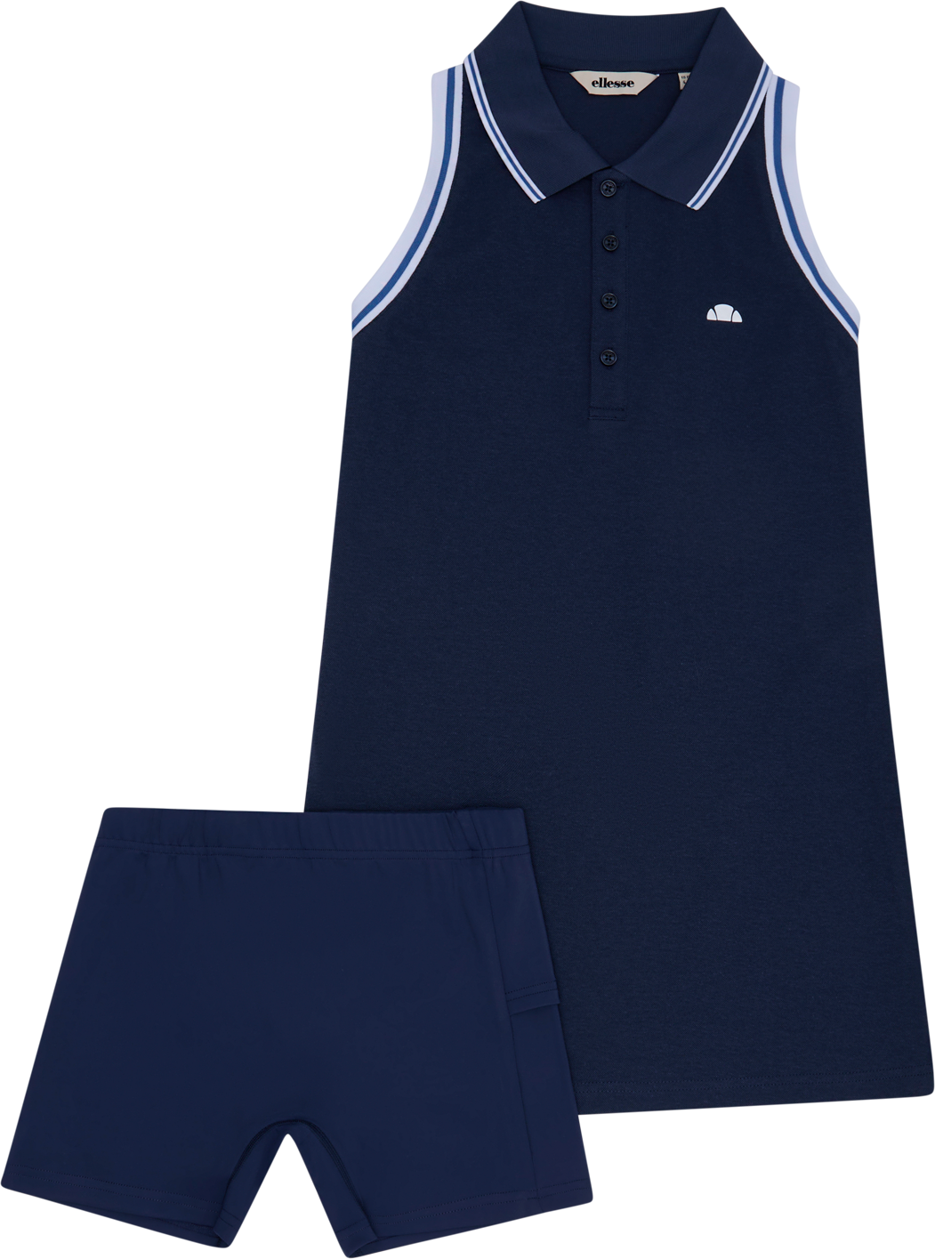 Polokleid ELLESSE "OTRAN TENNIS DRESS", Damen, Gr. 40, N-Gr, blau (navy), Obermaterial: 50% Baumwolle, 48% Polyester, 2% Elasthan, Kleider Polokleid, ärmelloses Design, für Erwachsene navy 40, N-Gr