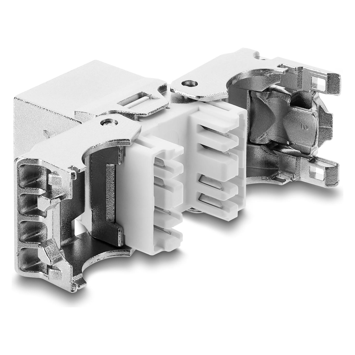 Delock Keystone-Modul RJ45-Buchse auf LSA Cat.6A, geschirmt, weiss (Keystone Modul) (86057)