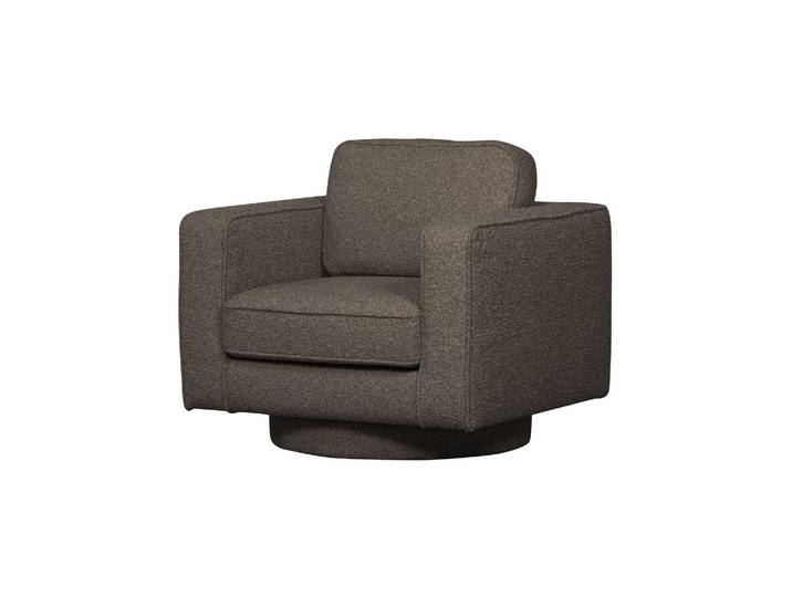 Fauteuil pivotant bouclé anthracite LAZY