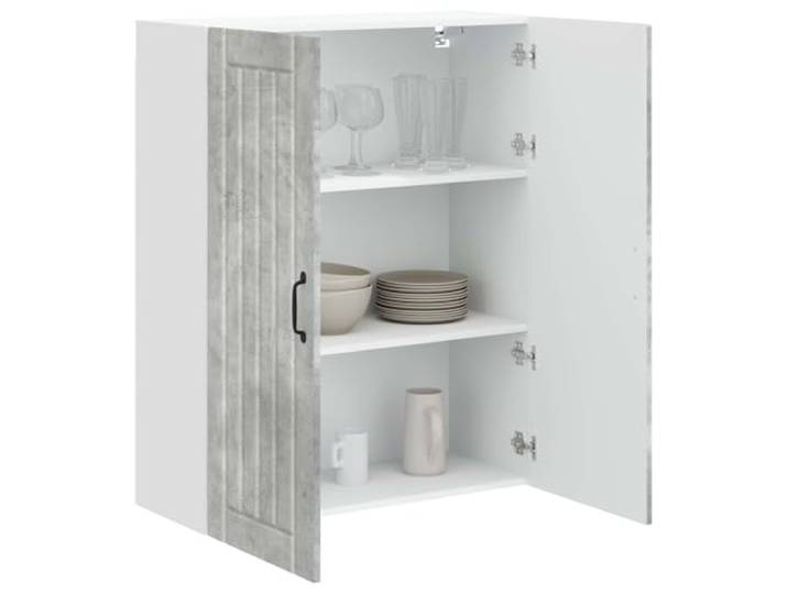KTHLBRH Wandschrank 80 x 31 x 100 cm grau Beton Technisches Holz, modernes Design, robuste Struktur, spülmaschinengeeignet