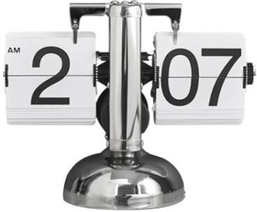 Uplift Picks Retro Automatic Flip Desk Clock With Minimalist Single Foot Design white