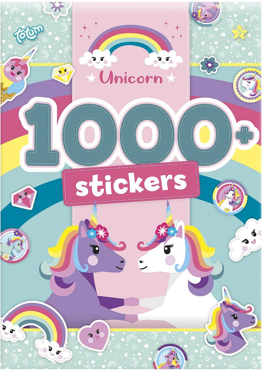 Totum Unicorn A4 stickerboek met meer dan 1000 glitter stickers en 20 pagina's
