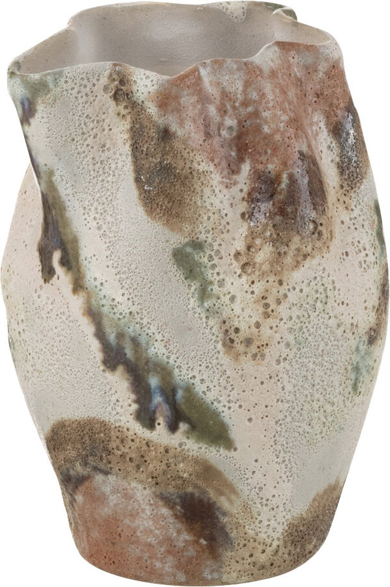 J-Line vaas Maan Rond keramiek mix Hoogte: 19 cm