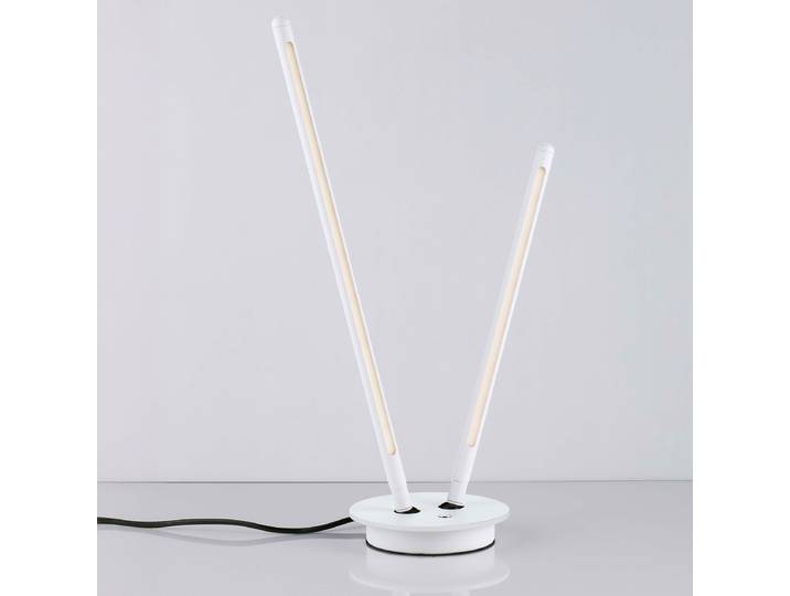 Lampe à poser Intec Ø 15cm Blanc/Blanc Matériau : Métal, Matière plastique Surface en métal : Laqué Type de matière synthétique : Verre