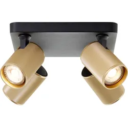 Brilliant  Marty  LED  Spotplatte  4flg  sand  schwarz/matt  gold
