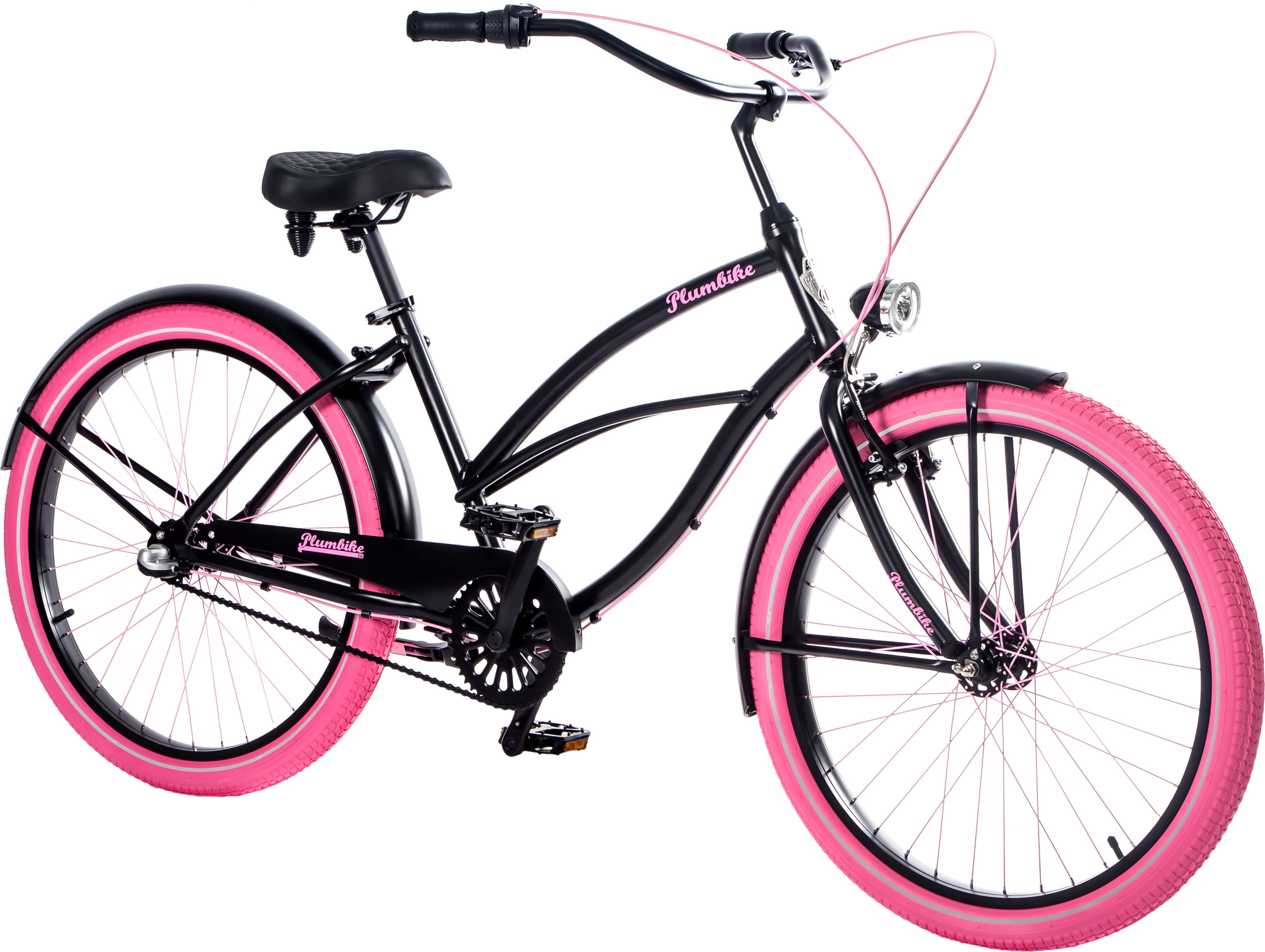 Plumbike La Donna Stadtfahrrad Damen 26" 3-Gang - Mattschwarz