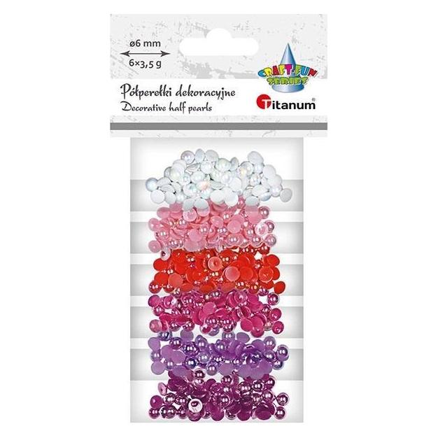 Titanum Halbkugelperlen aus Kunststoff, 6 Farben, 3,5 g (47995621)