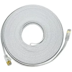 Vago-Tools CAT7 Patchkabel Netzwerkkabel weiß 10m flach