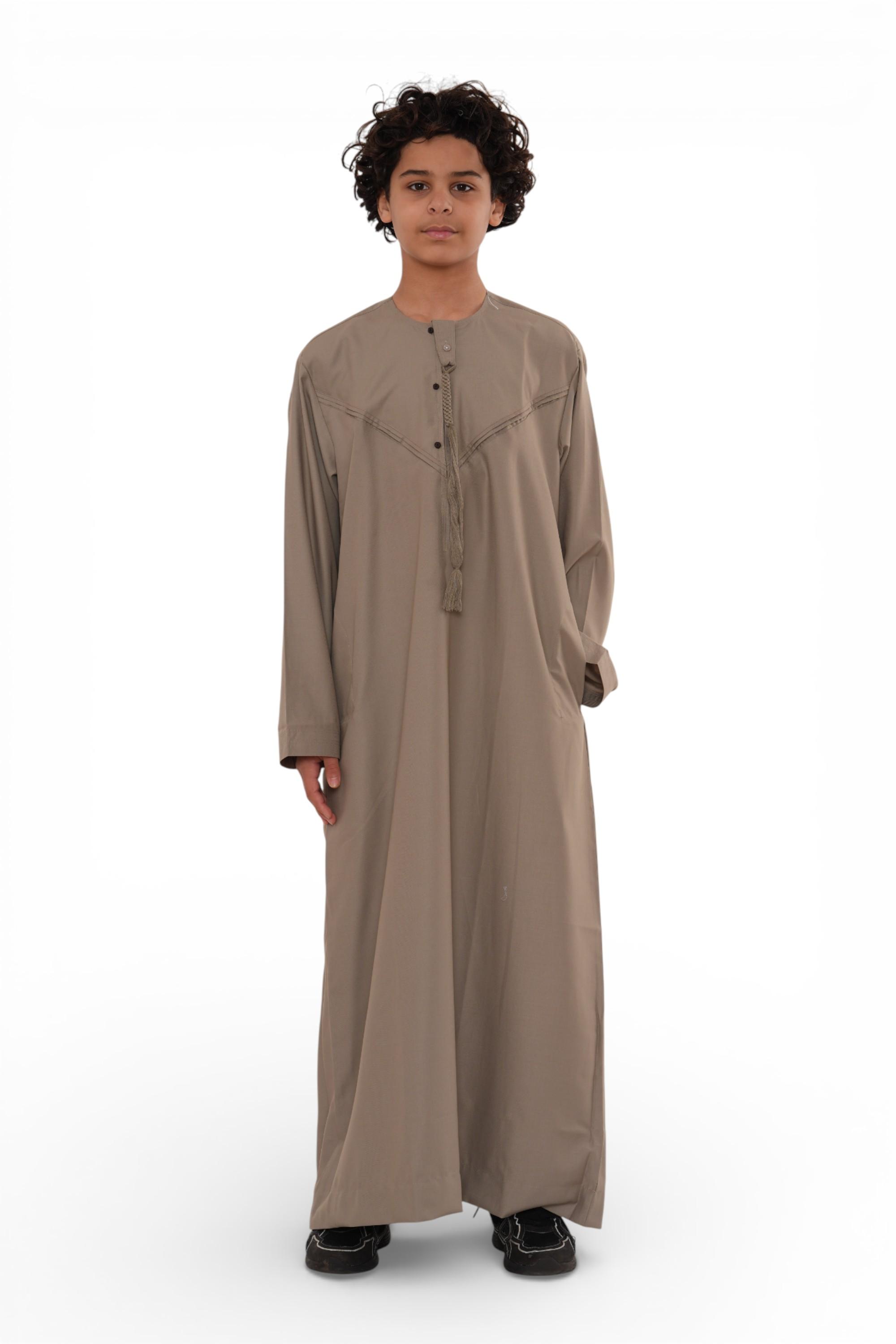 Kinderen jongens Eid Beige Marokkaanse Jubba Robe Djellaba Ramadan Eid Thobe - K-HM11