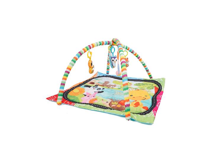Krabbeldecke mit Spielbogen Tiere bunt