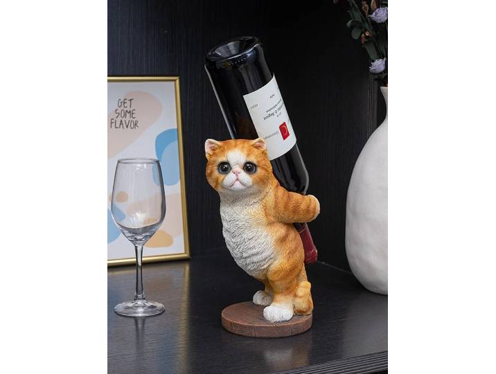 Europe créatif casier à vin rouge armoire à vin décoration Figurines Restaurant Bar mignon chat porte-bouteille de vin pendaison de crémaillère cadeau artisanat