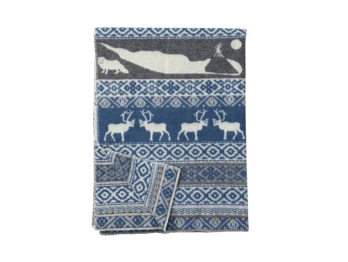 Klippan Yllefabrik Couverture en laine Sarek gris-bleu
